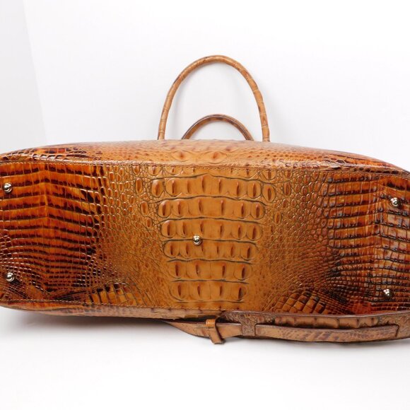 Brahmin Audra Toasted Almond Melbourne Leather Carry All Tote Handbag (51525) - Picture 4 of 7